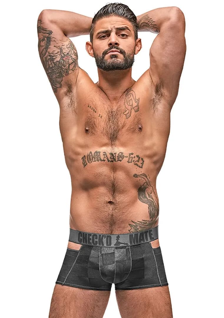 Male Power Cutout Shorts - S - Zwart