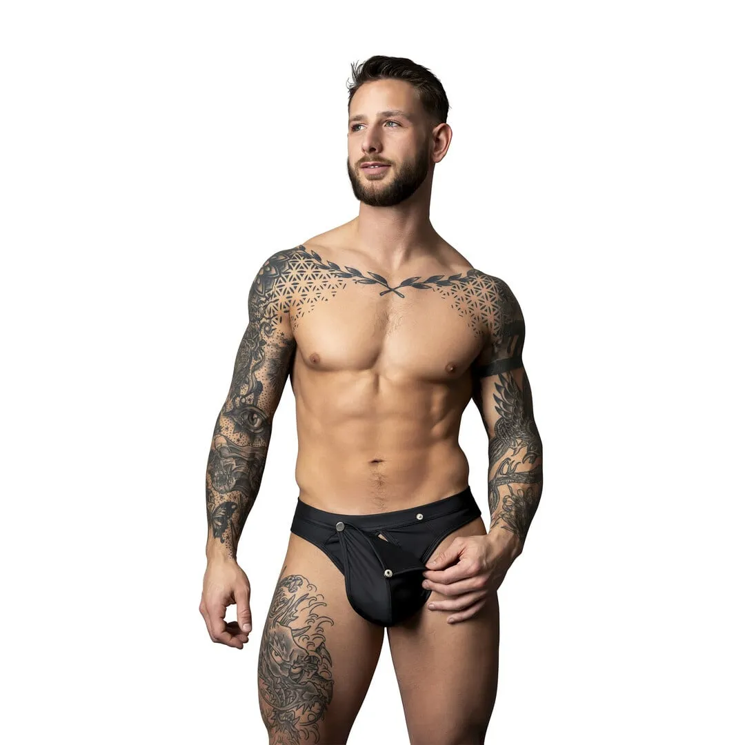Male Power Snap Off Tanga - S/M - Zwart
