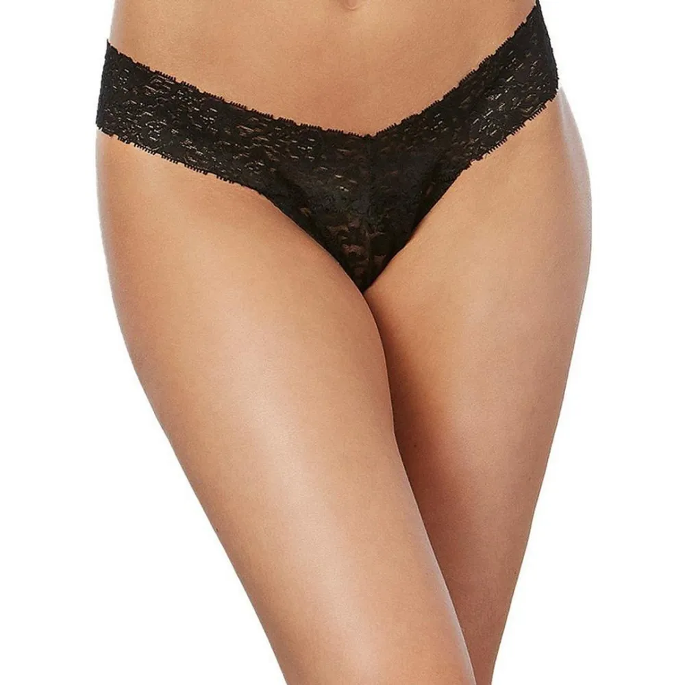 Dreamgirl Lace Thong - One Size - Zwart