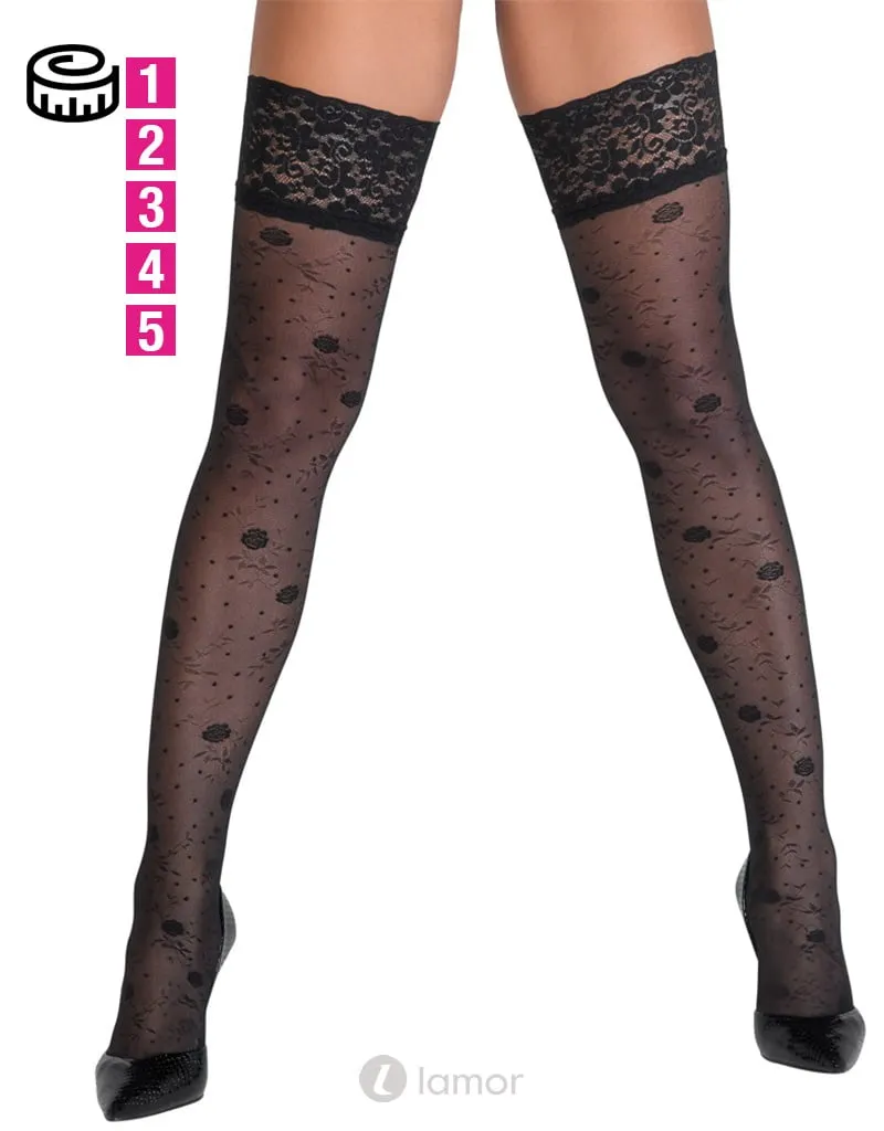 Halterloze kousen met rozenmotief, CC 2520710