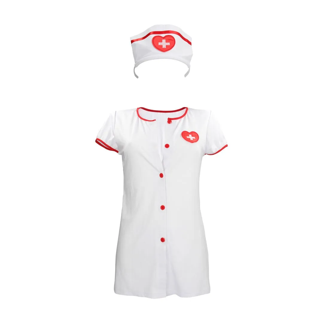 S-Line by Shots Verpleegster Kostuum - S/M - Wit
