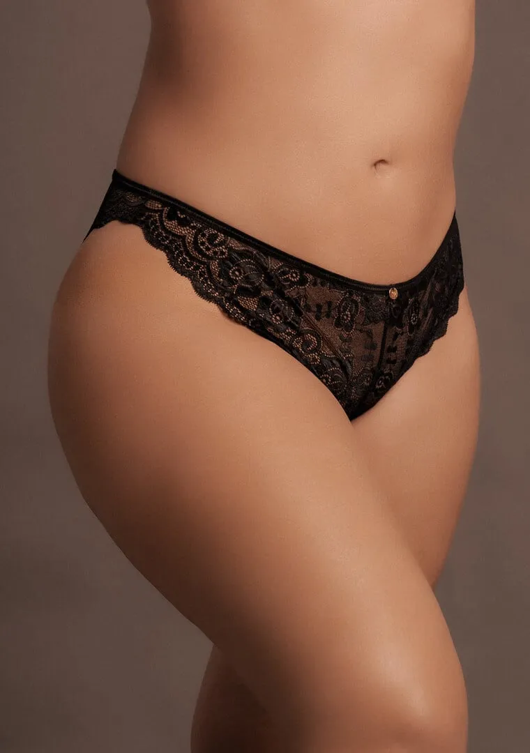 Le Désir by Shots Claire - Elastische Kant Slip met Gouden Details - Plus Size