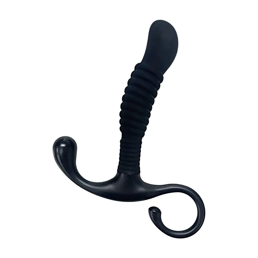 Doc Johnson Ribbed Silicone Prostate Massager - Black