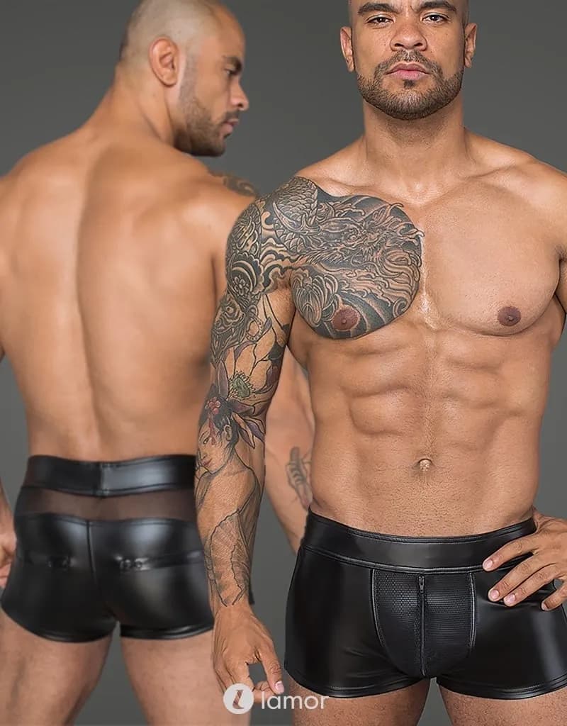 Matte Heren short met rits