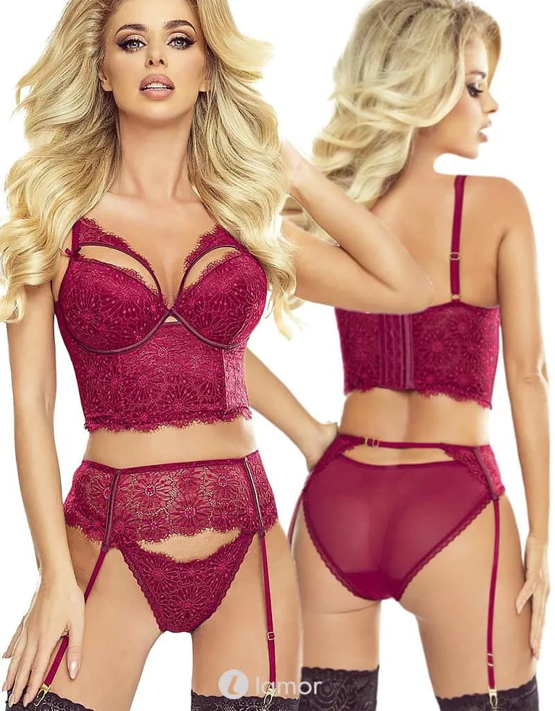 2-delige Rode lingerie set Glamour