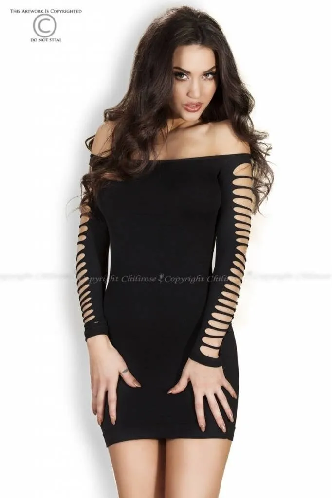 Zwart naadloze jurk CR3608-B