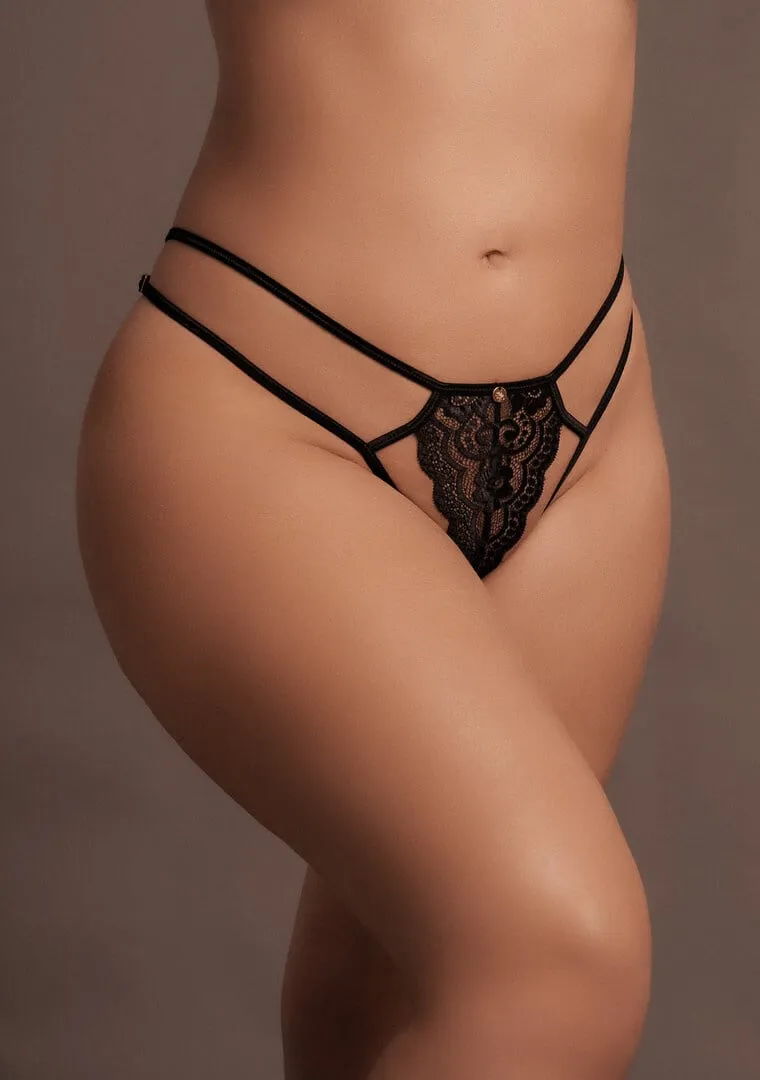 Le Désir by Shots Faye - Kant Tanga met Verstelbare Sliders en Gouden Details - Plus Size