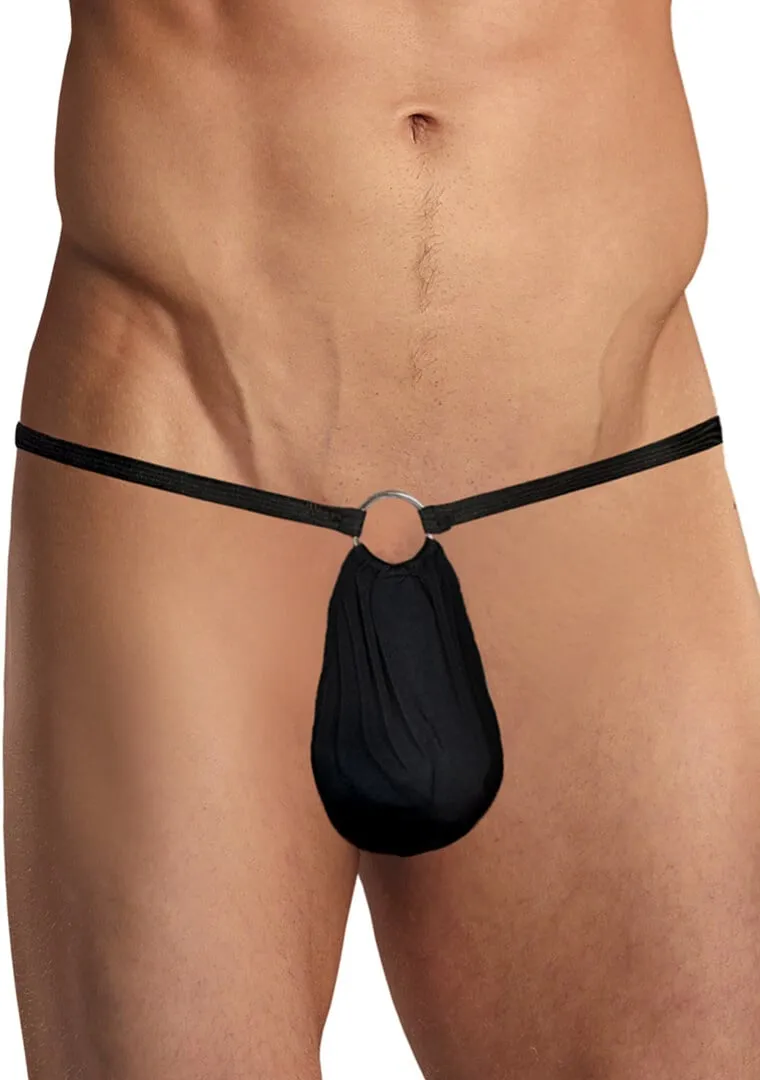 Male Power G-string met ring aan de voorkant - One Size - Zwart