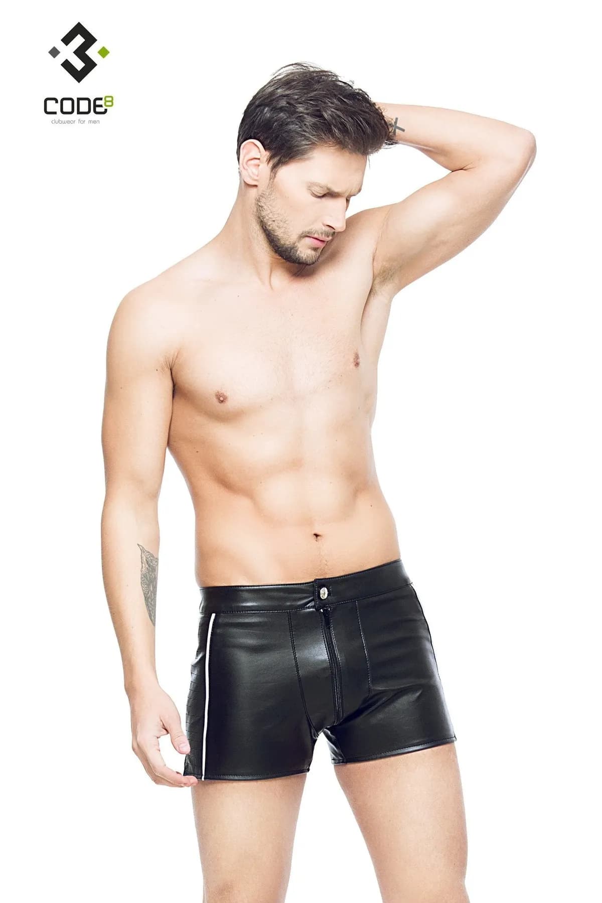 Heren short Zwart/Zilver (4XL)
