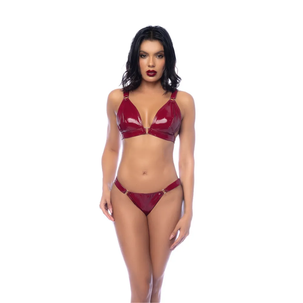 Mapalé Twee-delige Bh-set - XL - Glanzend Wijnrood
