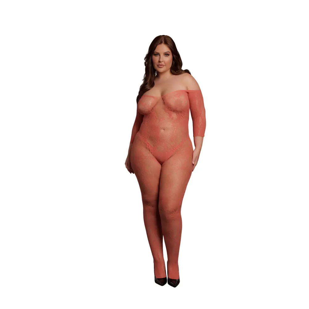 Le Désir by Shots Kant Lange Mouwen Bodystocking - Koningin Maat