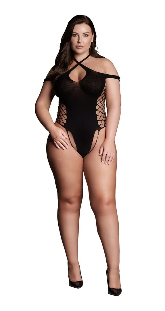 Le Désir by Shots Leda XIII - Body met Kruzige Halslijn en Off Shoulder Bandjes - Plus Size
