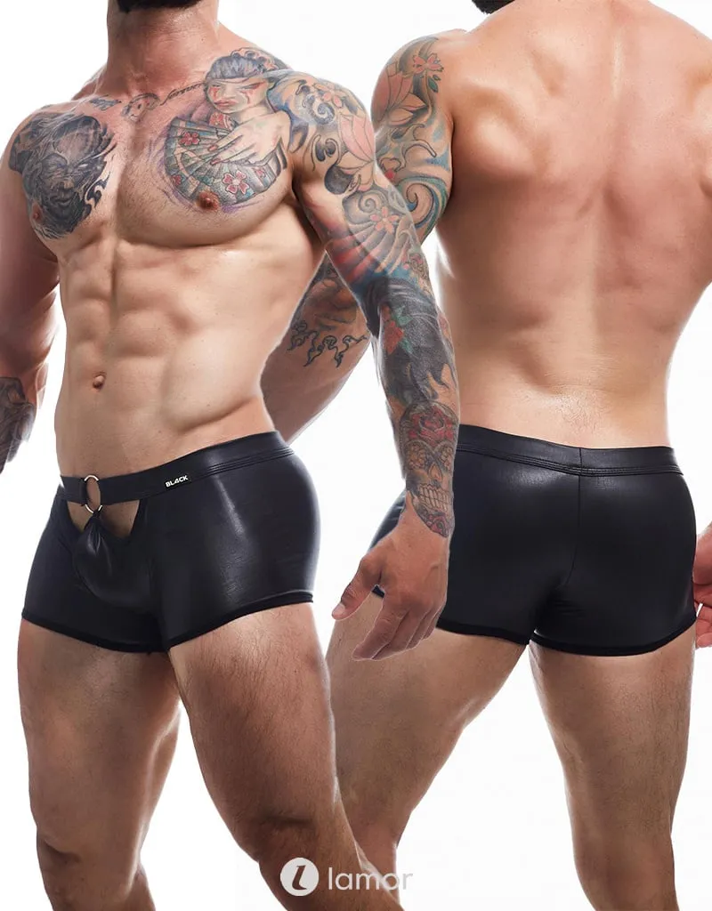 Zwarte Wetlook Short, BL4CK03