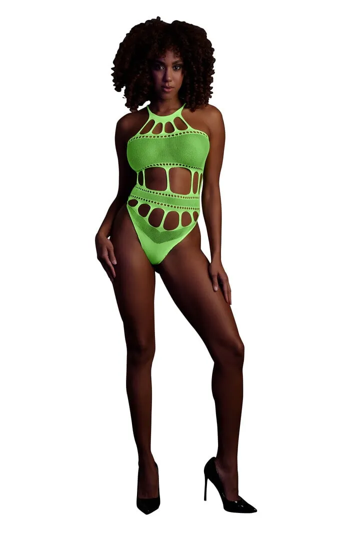 Ouch! by Shots Body met Griekse Halslijn - One Size - Neon Groen