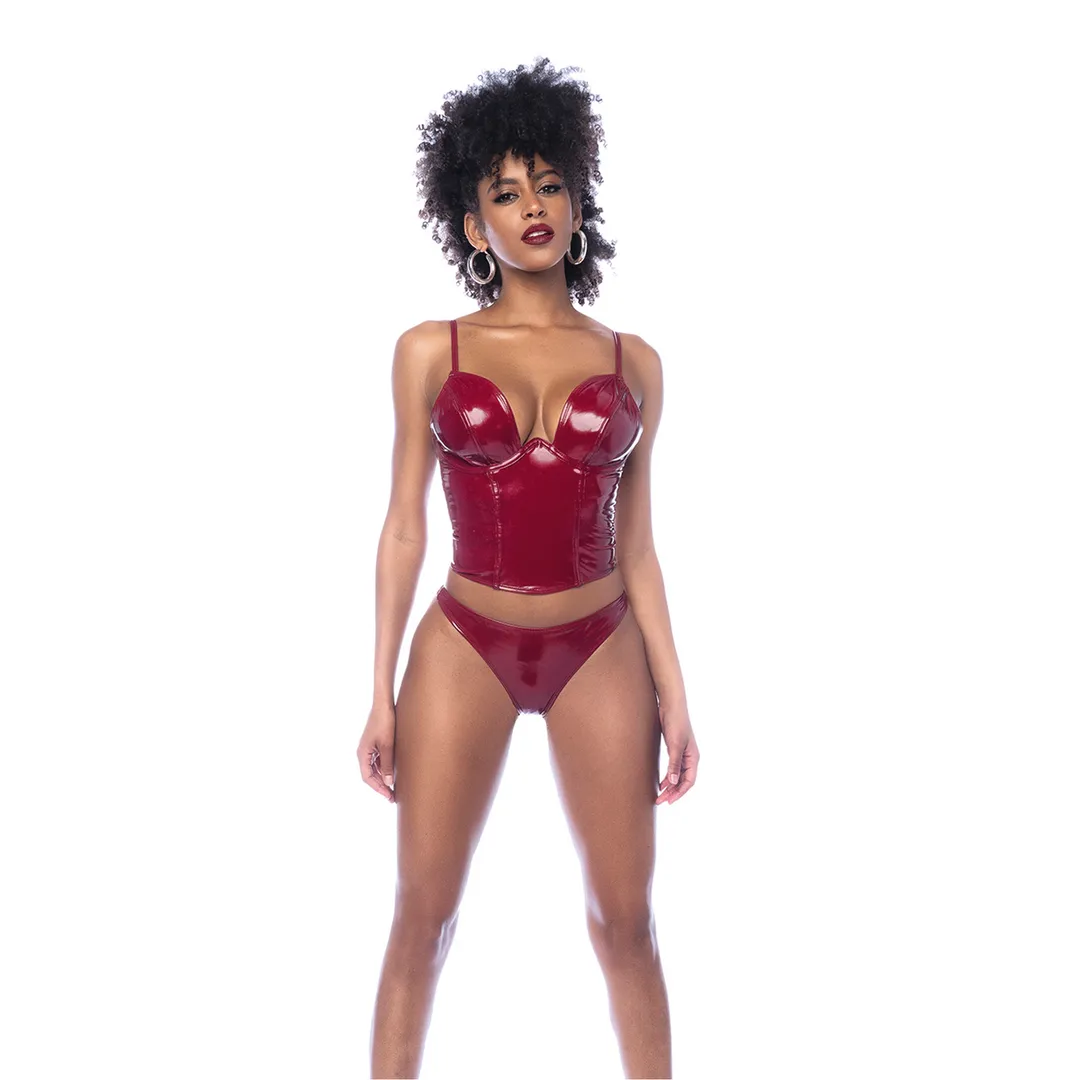 Mapalé 2-delige Bustier Set Glanzend Rood