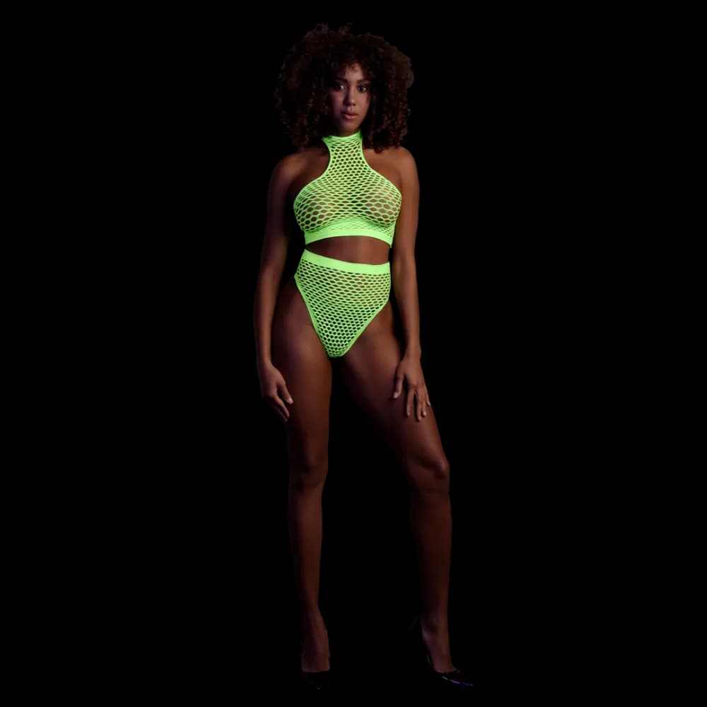 Ouch! by Shots Turtle Neck en High Waist Slip - One Size - Neon Groen