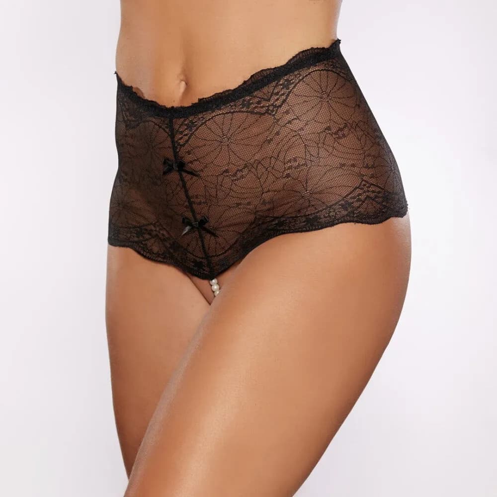 Allure Passion and Pearl - Pareltanga - Één maat - Zwart