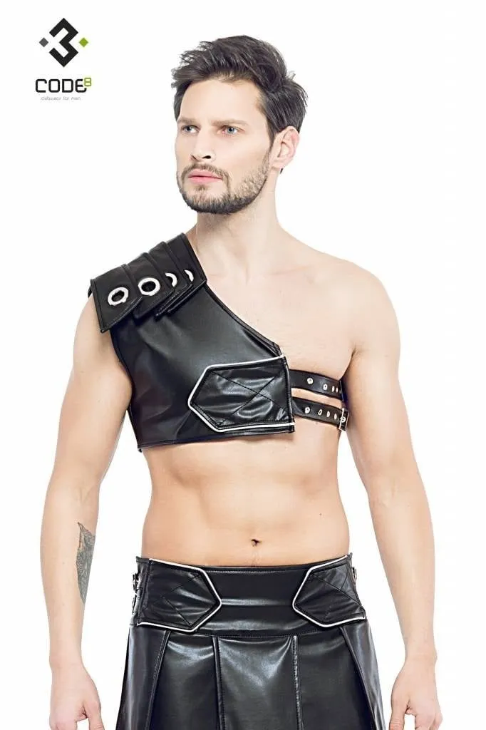 Gladiator Harnas met zilverkleurige bies (3XL/4XL)